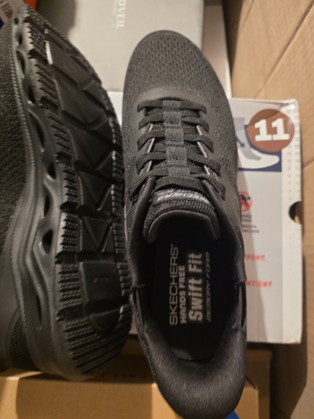 Skechers Black Knit Slip-On Athletic Trainer